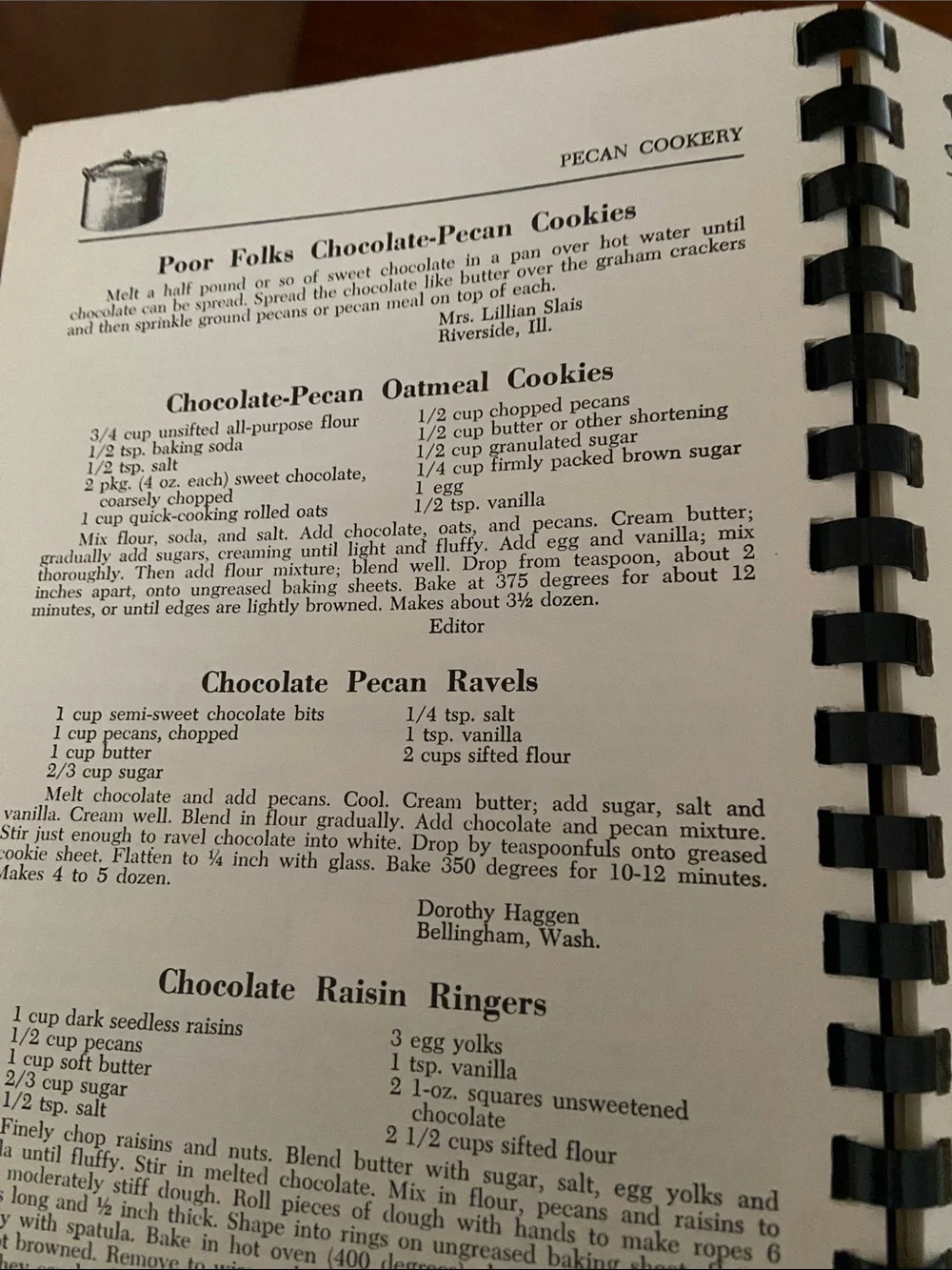 Vintage 70s 1970s Pecan Cookery spiral Cookbook pie cookies candy cake main meal
